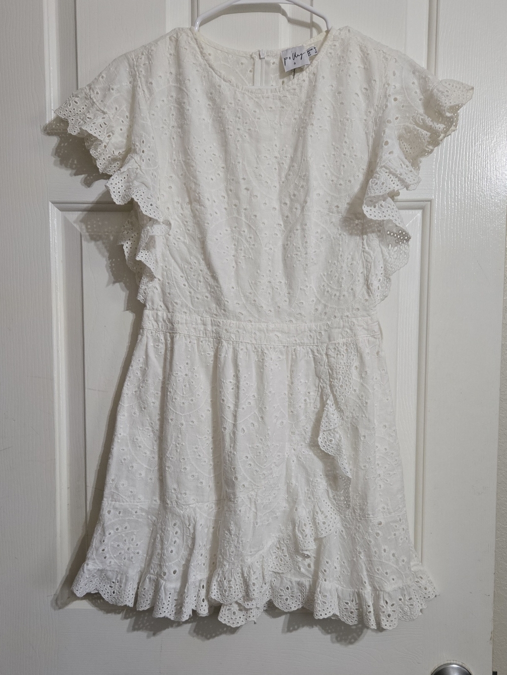 White Eyelet Ruffle Mini Dress - Feminine Summer Style